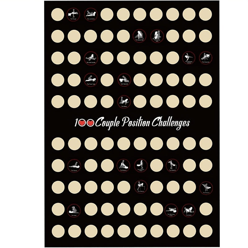 100 Sex Positions Scratch-Off Poster for Couples