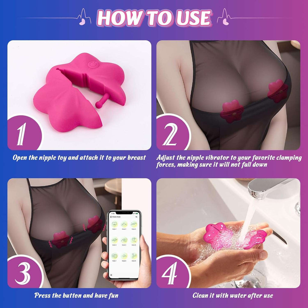 Wireless Remote-Controlled Vibrating Nipple Clamps