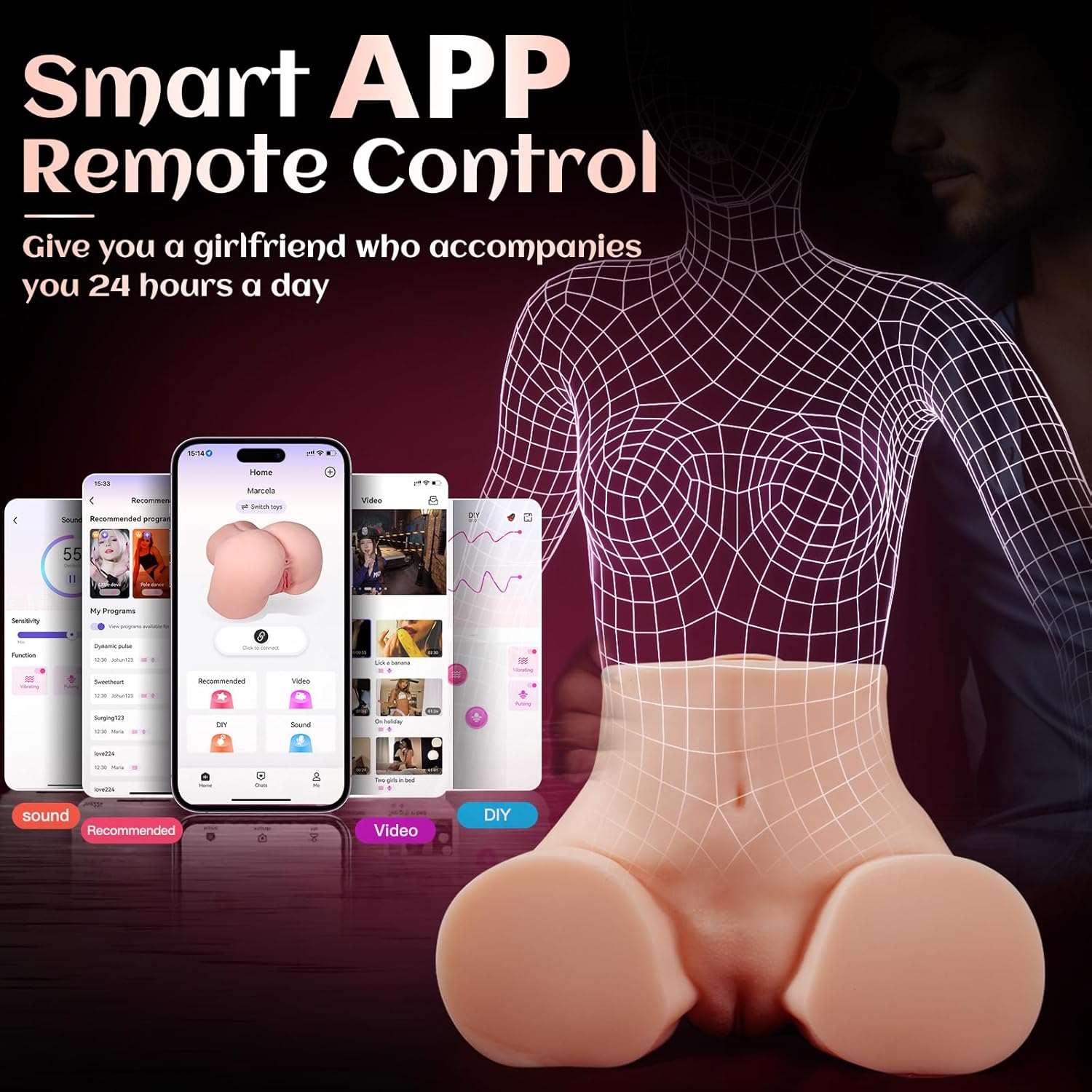 FantasyMuse 5.8lbs Vibrating Sex Doll Masturbator